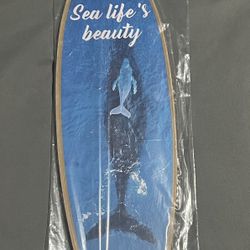 “Sea life’s beauty” Surfboard Wood Wall Plaque (New)