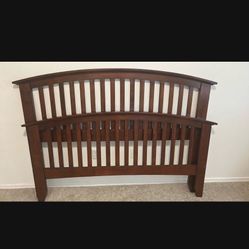Queen size bed frame, solid wood