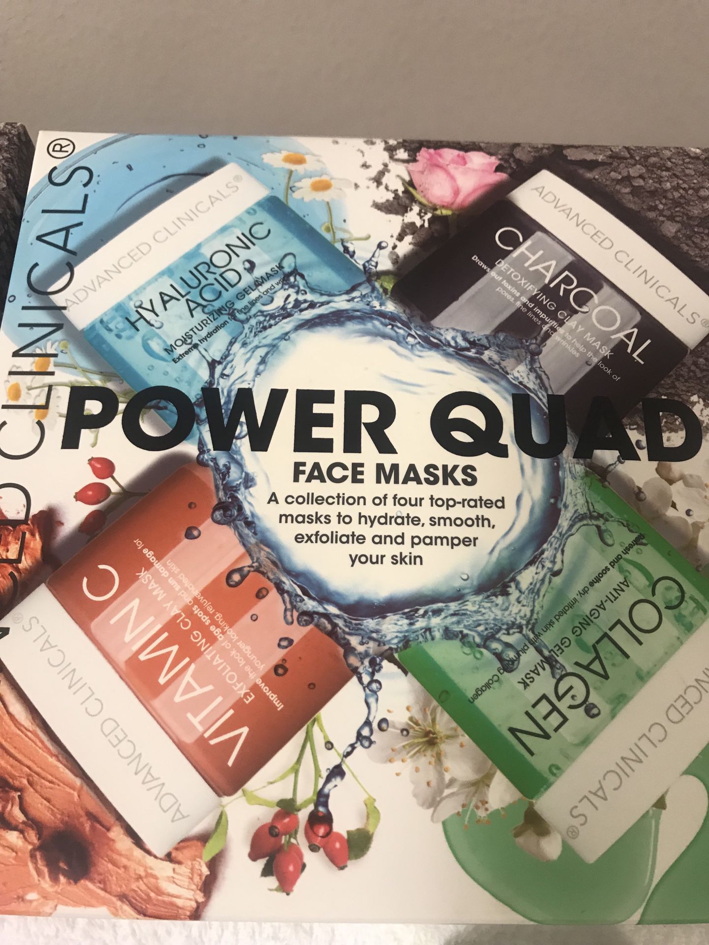 Power Quad - 4 Pack Variety Face Mask/ Brand New