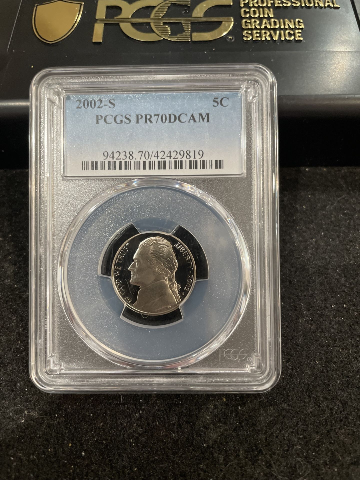 2002 S Gem Proof PERFECT GRADED Jefferson Nickel Graded At PR70 O-8
