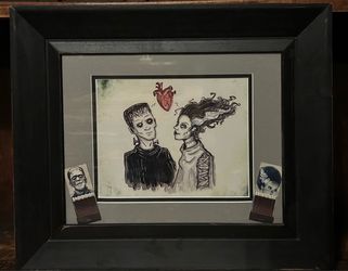 Framed Artwork Frankenstein’s Monster Bride of Frankenstein