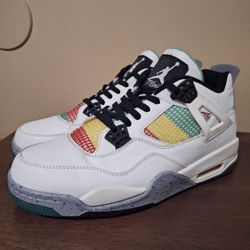 Air Jordan 4 Retro Mens 12 Lucid Green Rasta