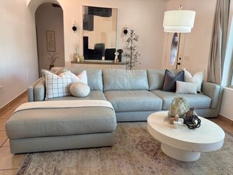 Grey Leather Sectional