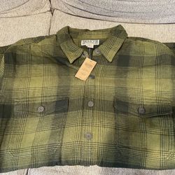 DULUTH TRADING COMPANY NEW MENS FLEECED LINED SHIRT JACKET 2XL TALL OBO