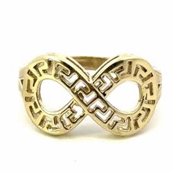 Woman’s Ladies 10k Yellow Gold Eternity Symbol Band Ring Size 6 GP3112698