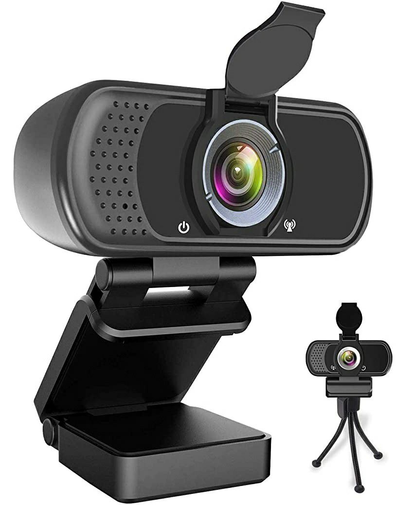 Webcam hd 1080 web camera with microphone usb desktop laptop 110 degree view angle