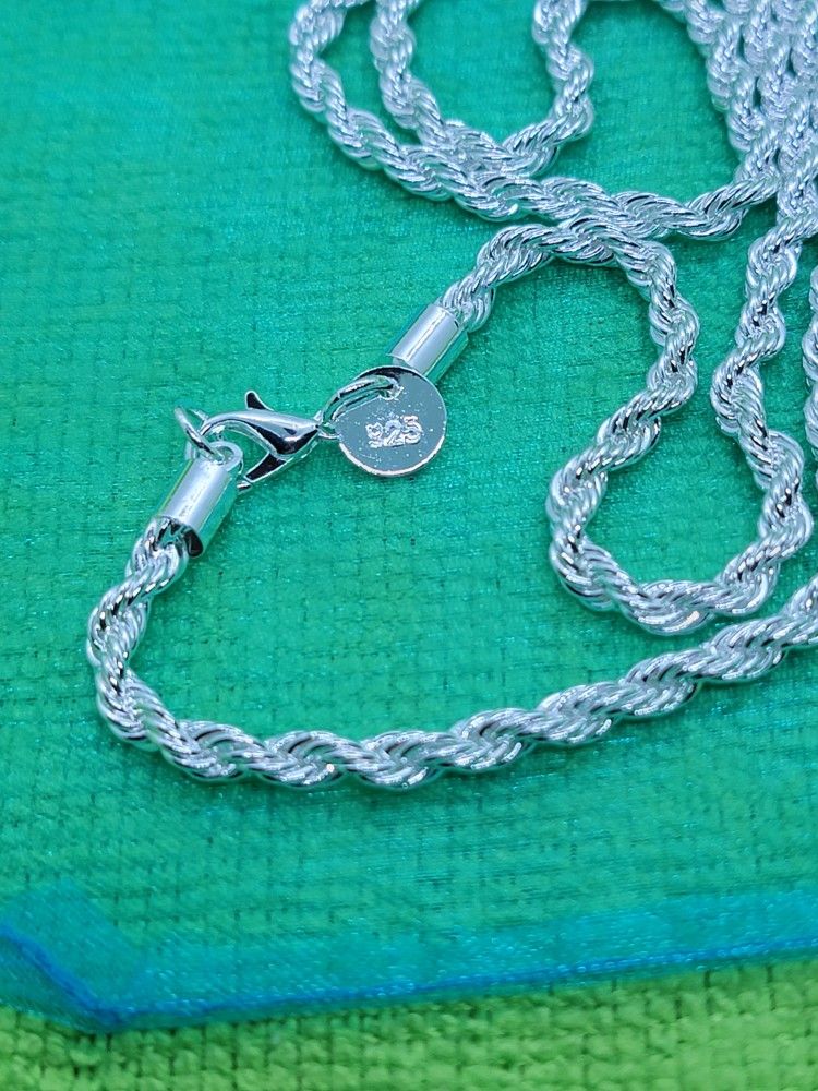 925 Silver Rope/chain 4mm 20"