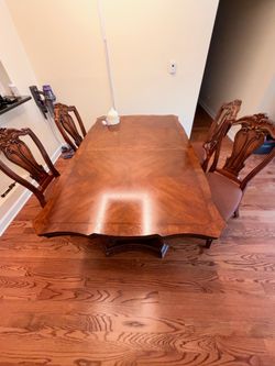 Wood Dining Table with 4 Chairs