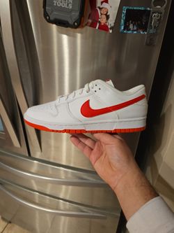 Nike Dunk White/picante Red Sz 9.5