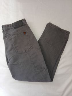 Eddie Bauer Canvas Utility Pants Men 34x30 Grey Workwear WeatherEdge Rugged
