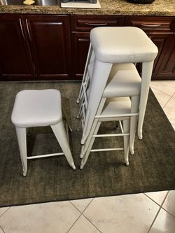 NEW WAYFAIR Upholstered Seat Counter Stools with Metal Frame (Set of 4) 26”