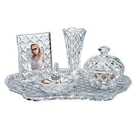Godinger Shannon Vanity Set, Clear Crystal
