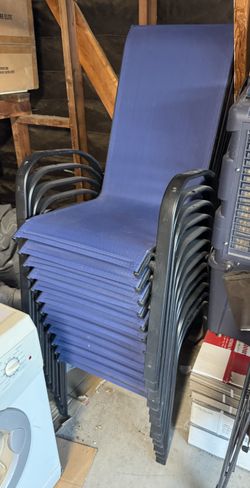 16 Blue Stacking Outdoor Chairs - for Parties/Events