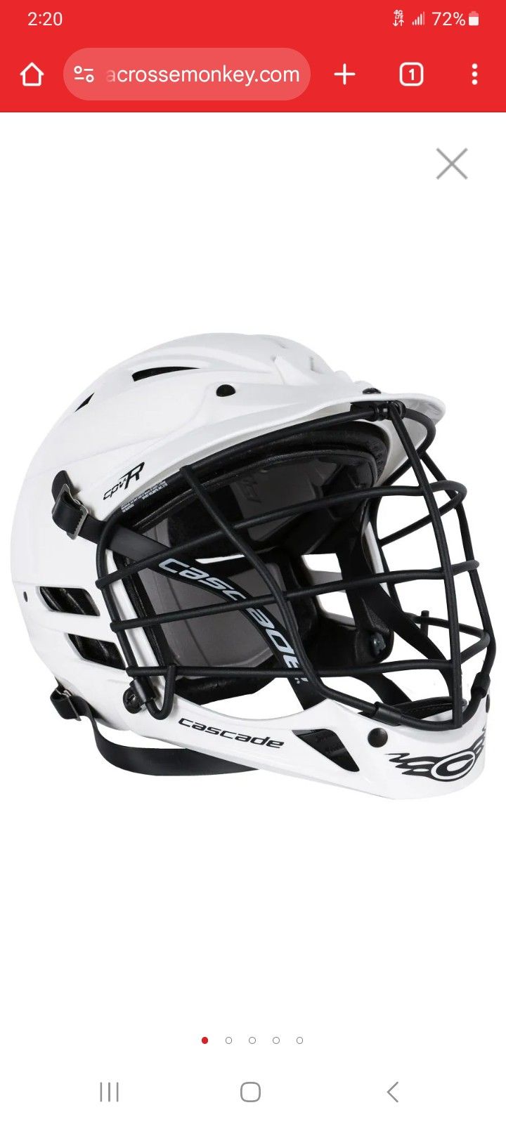 Cascade CPV-R Lacrosse Helmet w/ Black Mask