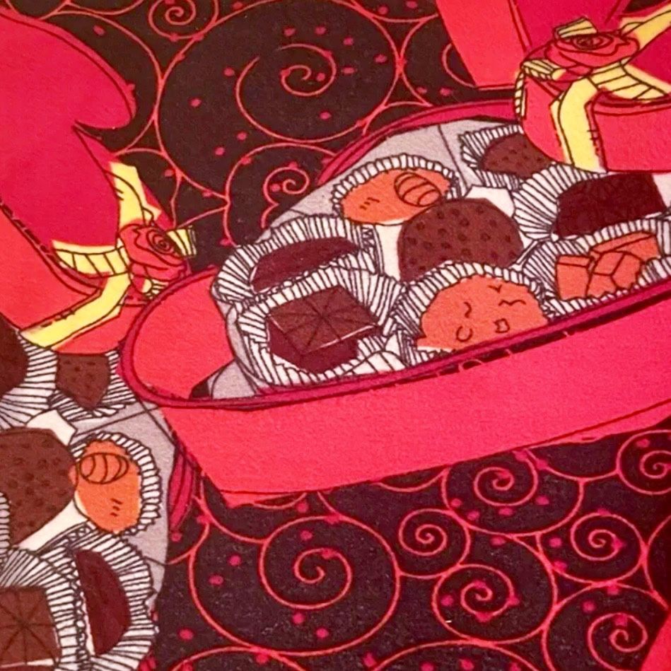 LuLaRoe fun design Chocolate Box Valentines Leggings size OS