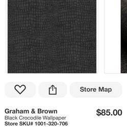 Graham & Brown Black Crocodile Wallpaper 35.00