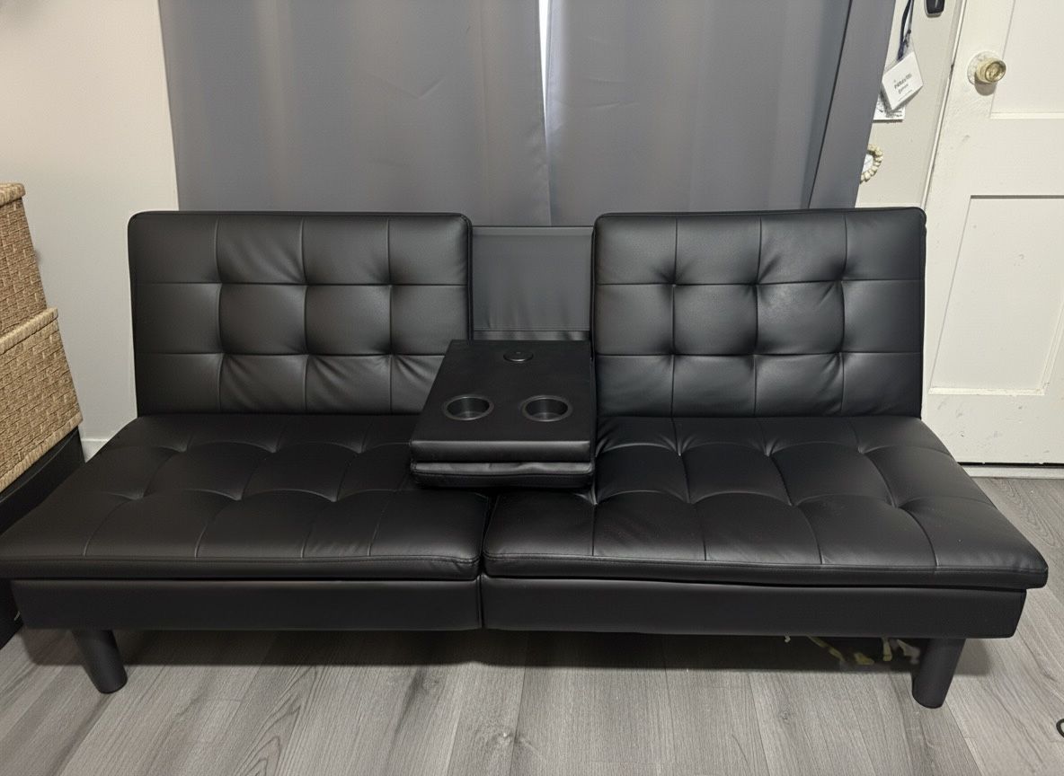 Futon With Charging Ports/cup Holders. 