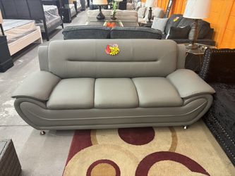 Gray Leather Sofa And Love Seat