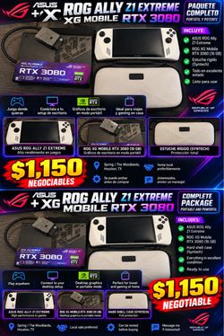 🇺🇸 FOR SALE: ASUS ROG ALLY Z1 EXTREME + RTX 3080 XG MOBILE 🎮🔥