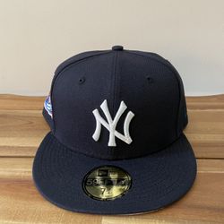 New York Yankees New Era Fitted Hat 2000 Subway Series Patch Pink UV 