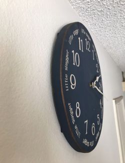 Little Slugger blue wood wall clock