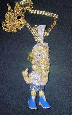 Bart Simpson Pendant moissanite