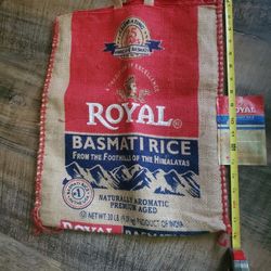 Burlap Sack Royal Basmati Rice Bag 20lb