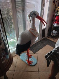 Large Decorative Stork Baby Shower Figure