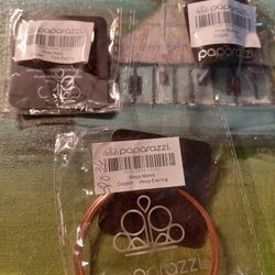 Paparazzi "Rosy Relic" copper earrings, ring and mega metro earring set