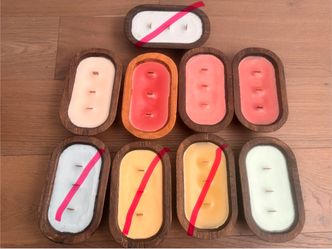 Handmade Wooden bowl candles