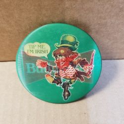 Vintage Tip Me I'm Irish Pinback Buttons 