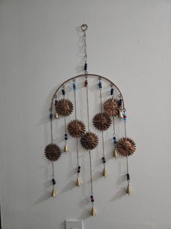 Handmade Metal Sun Wind Chime: Bohemian Home Decor
