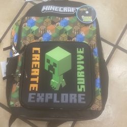 Mine Craft Back Pack Lights Up Nwt 