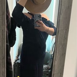 Navy blue off shoulder large