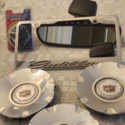Cadiilac Sts Rim Covers, Mirror, License Plate Frame 