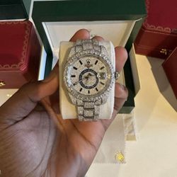 Fully FLOODED BUS DOWN VVS MOISSANITE DIAMOND HIP-POP WATCH