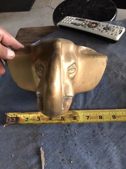 Art Deco Dutch Door Handle with Elephant Head in Bronze