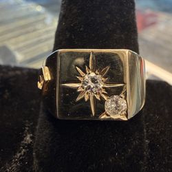 14KT Star Ring W/ Natural Diamonds 42157-1