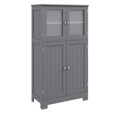 Storage Floor Cabinet With Doors And Adjustable Shelves Bathroom, Kitchen, Organizer