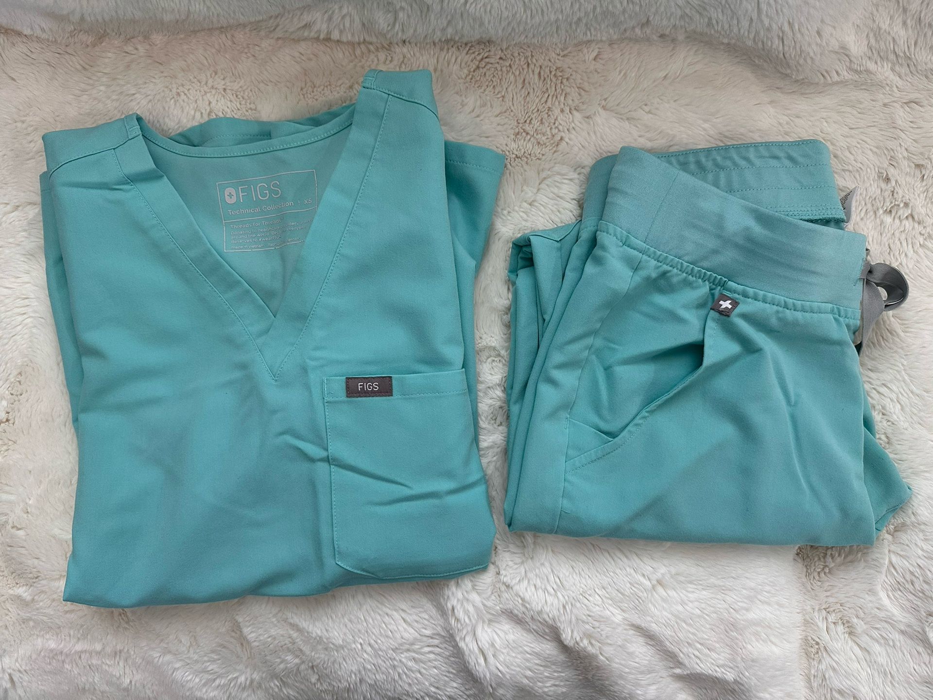 Figs Scrub Set (Aqua blue) XS