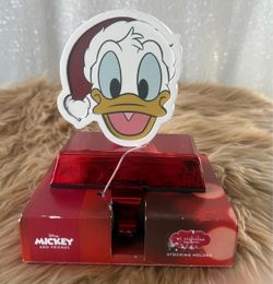 St Nicholas Square Disney Mickey Donald Duck Stocking Red Holder Hanger New