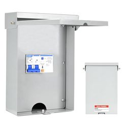 50 Amp Spa Panel, IP 65 Outdoor Breaker Box, 50 Amp GFCI Breaker for Hot Tub, Swimming Pools, 240V 1 Pole 3 Wires, Meeting NEMA 3R Standards for Outdo
