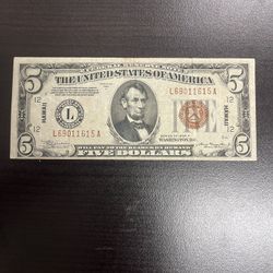 1934 $5 Hawaii Crisp Nice Condition 