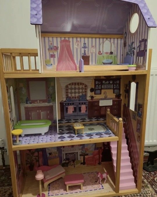 KidKraft 65092 Doll House Kayla. Wood Perfect For Barbie Size Dolls