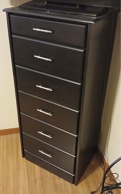 Black 6-Drawer Tall Chest