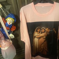 One-of-a-kind custom graphic tee. This is a 1-of-1 piece featuring original AI-generated concept art of a bearded farmer and a baby chick in a stunnin