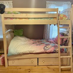 Light Wood Washed Bunk Bed