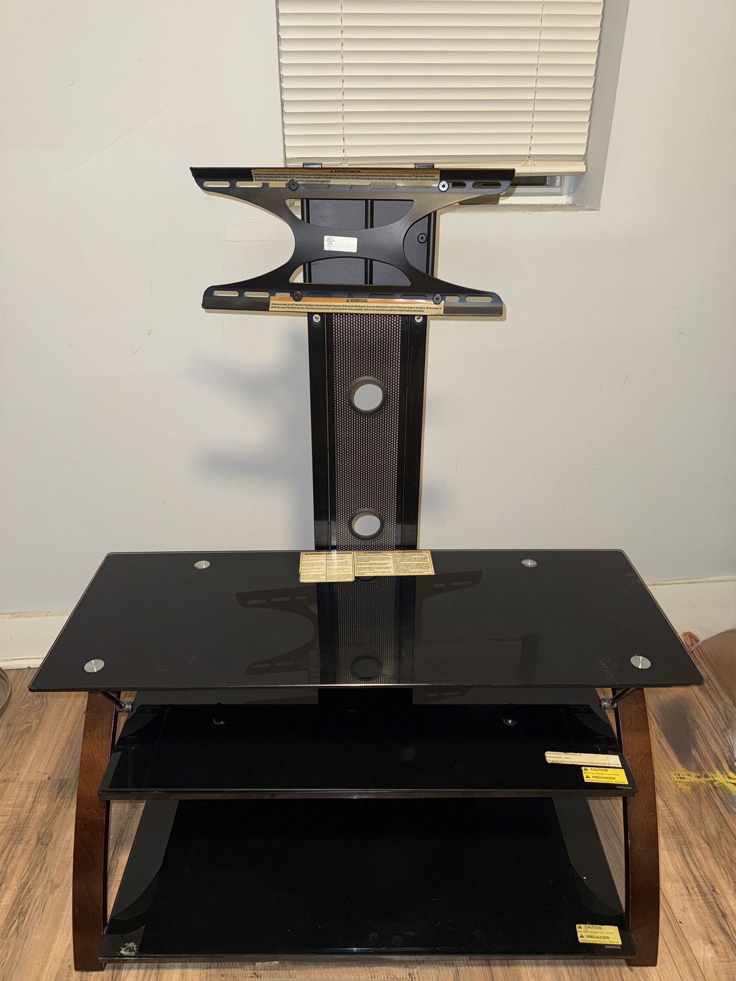 Glass TV Stand with Swivel Mount