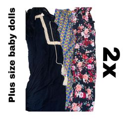 3 woman’s plus size baby dolls dresses