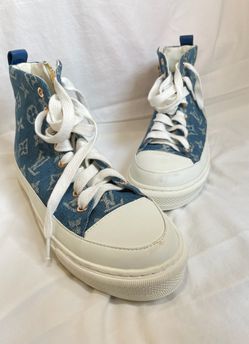 Louis Vuitton - Blue Denim High-Too Sneakers Size 42 IT